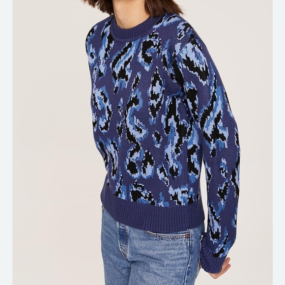 Derek Lam Sweaters - Derek Lam Collective RTR designer Blue animal Patterned Sweater